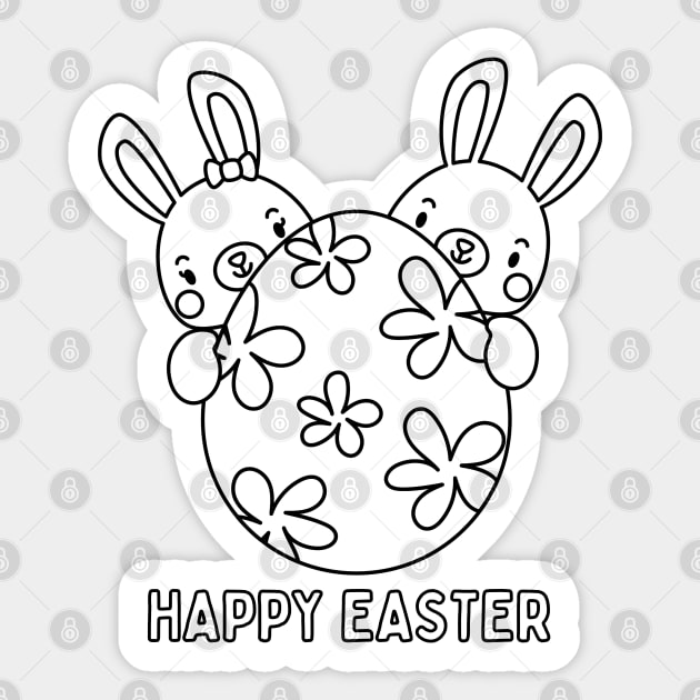 HAPPY EASTER. CUTE BUNNY DESIGN Sticker by JK Mercha